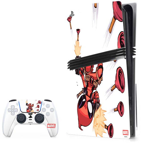 Marvel Deadpool Babypool Shooting PS5 Pro Disk Bundle Skin