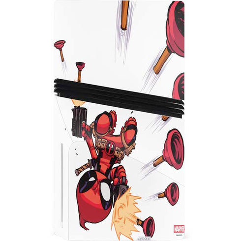 Marvel Deadpool Babypool Shooting PS5 Pro Disk Console Skin