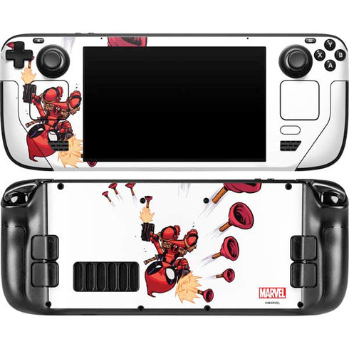Marvel Deadpool Babypool Shooting Steam Deck Handheld Gaming Computer OLED Skin