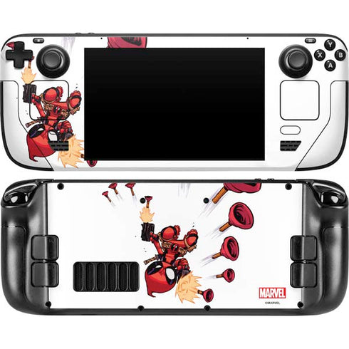 Marvel Deadpool Babypool Shooting Steam Deck Handheld Gaming Computer Skin