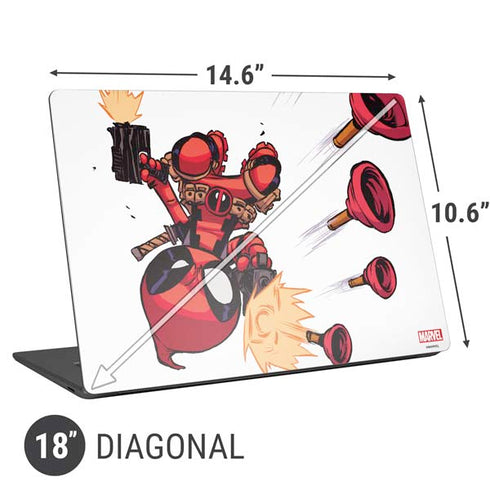 Marvel Deadpool Babypool Shooting Universal Laptop 18in (14.6 x 10.6in) Skin