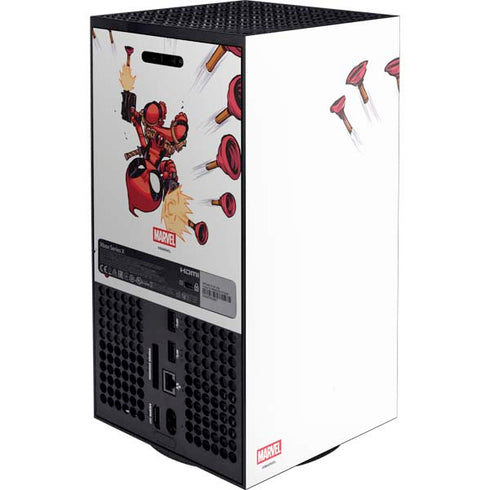 Marvel Deadpool Babypool Shooting Xbox Series X Console Skin