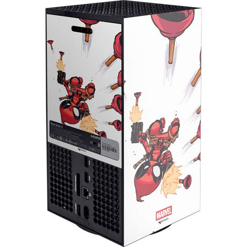 Marvel Deadpool Babypool Shooting XBox Series X Digital Edition Console Skin
