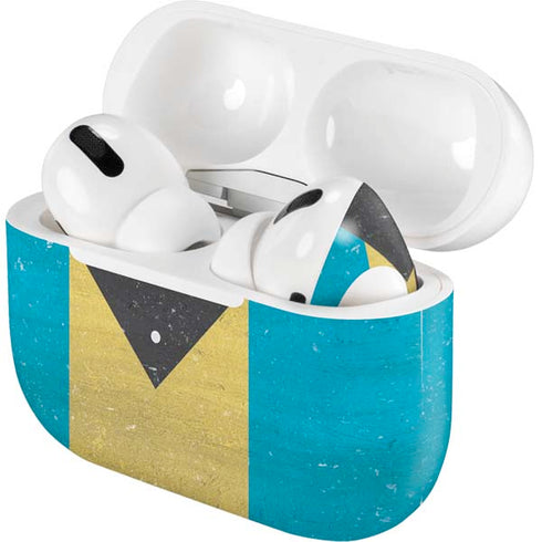 Bahamas Flag Distressed AirPods Skins