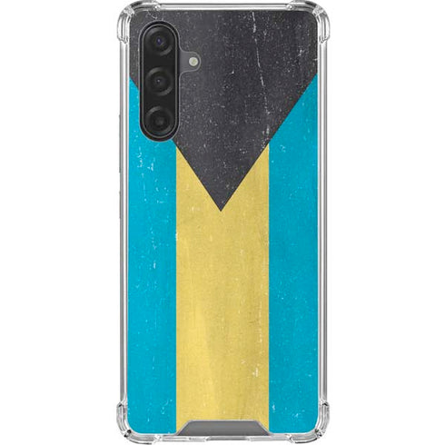 Bahamas Flag Distressed Galaxy A17 Clear Case