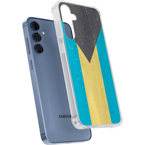 Bahamas Flag Distressed Galaxy A55 5G Clear Case