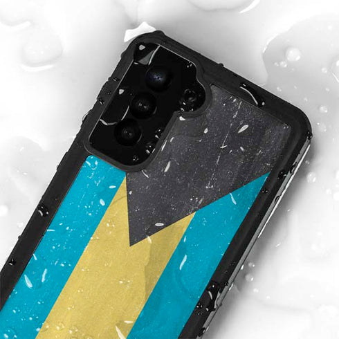 Bahamas Flag Distressed Galaxy S24 Plus Waterproof Case