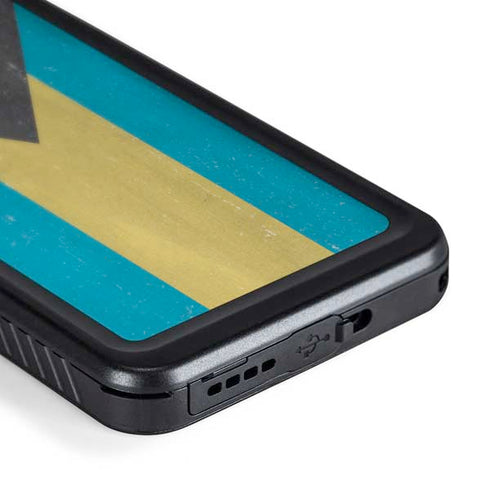 Bahamas Flag Distressed Galaxy S24 Waterproof Case