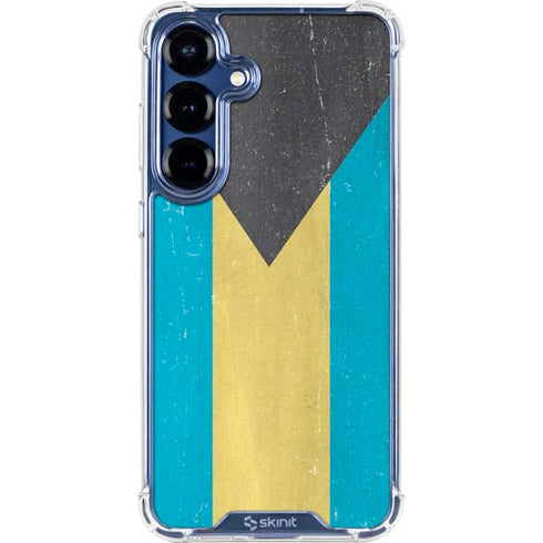 Bahamas Flag Distressed Galaxy S25 Clear Case