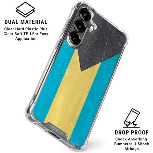 Bahamas Flag Distressed Galaxy S26 Clear Case