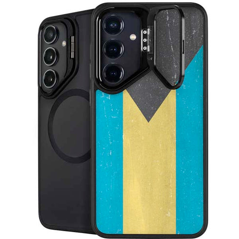 Bahamas Flag Distressed Galaxy S26 Plus Kickstand Case