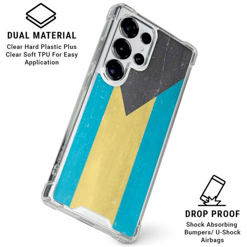 Bahamas Flag Distressed Galaxy S26 Ultra Clear Case