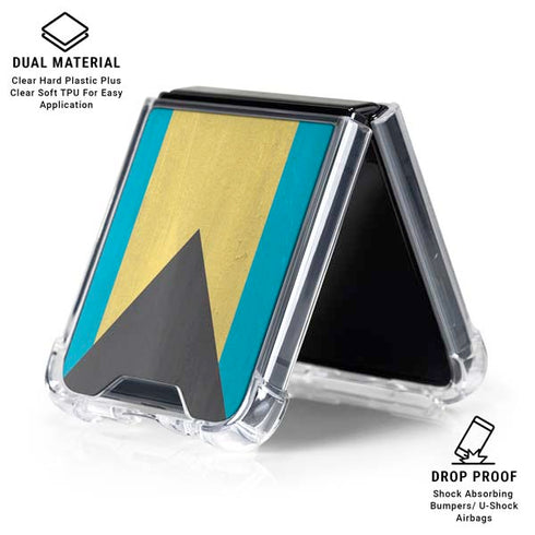 Bahamas Flag Distressed Galaxy Z Flip6 Clear Case