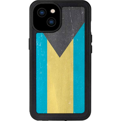 Bahamas Flag Distressed iPhone 15 Plus Waterproof Case