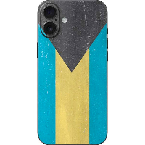 Bahamas Flag Distressed iPhone 16 Plus Skin