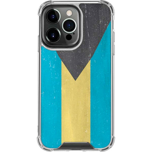 Bahamas Flag Distressed iPhone 16 Pro Clear Case