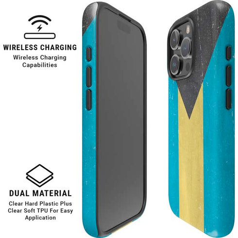 Bahamas Flag Distressed iPhone 16 Pro Magsafe Impact Case