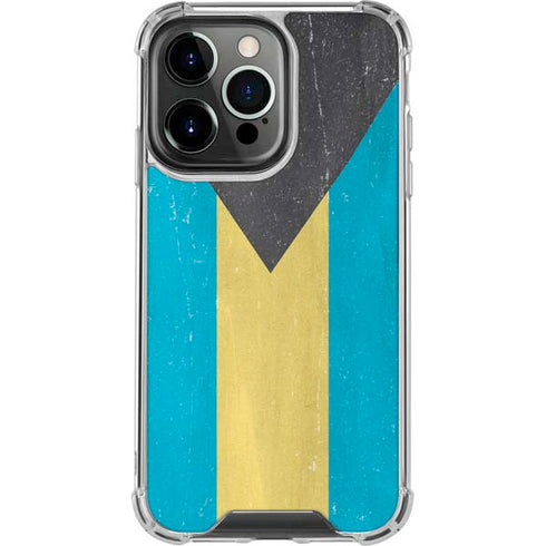 Bahamas Flag Distressed iPhone 16 Pro Max Clear Case