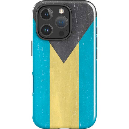 Bahamas Flag Distressed iPhone 16 Pro Max Impact Case
