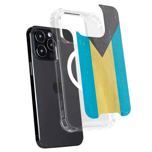 Bahamas Flag Distressed iPhone 16 Pro Max MagSafe Case