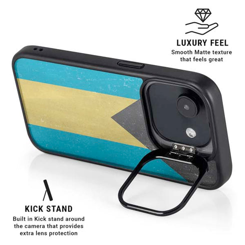 Bahamas Flag Distressed iPhone 16e Kickstand Case