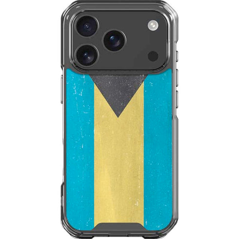 Bahamas Flag Distressed iPhone 18 Pro Clear Case
