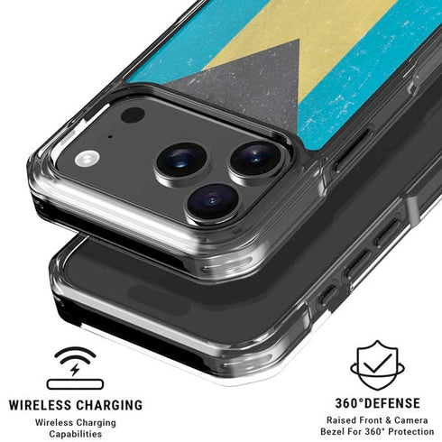 Bahamas Flag Distressed iPhone 18 Pro Clear Case