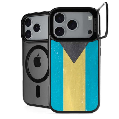 Bahamas Flag Distressed iPhone 18 Pro Max Kickstand Case