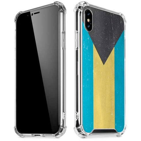 Bahamas Flag Distressed iPhone X/XS Clear Case