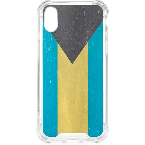 Bahamas Flag Distressed iPhone XS Clear Case