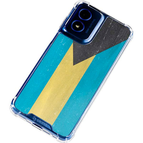 Bahamas Flag Distressed Moto G Play 4G (2024) Clear Case