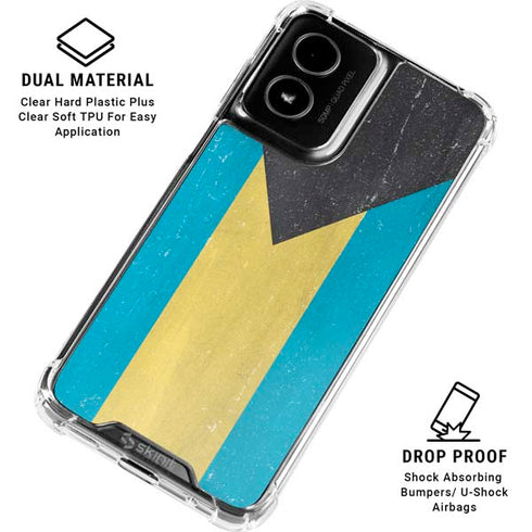 Bahamas Flag Distressed Moto G Power 5G (2024) Clear Case