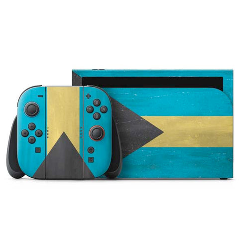 Bahamas Flag Distressed Nintendo Skins