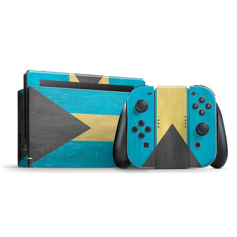 Bahamas Flag Distressed Nintendo Skins