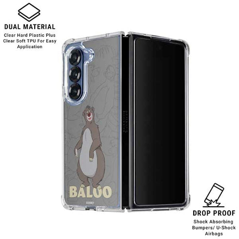 Disney Jungle Book Baloo Portrait Galaxy Z Fold7 Clear Case