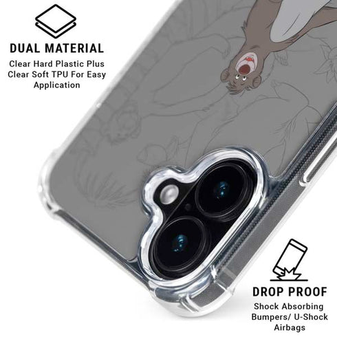 Disney Jungle Book Baloo Portrait iPhone 16 Plus Clear Case