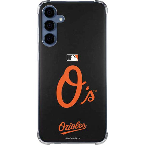 MLB Baltimore Orioles - Solid Distressed Galaxy A55 5G Clear Case
