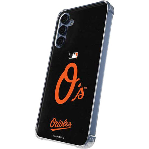 MLB Baltimore Orioles - Solid Distressed Galaxy A55 5G Clear Case