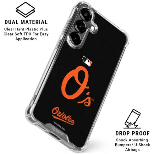 MLB Baltimore Orioles - Solid Distressed Galaxy S26 Plus Clear Case