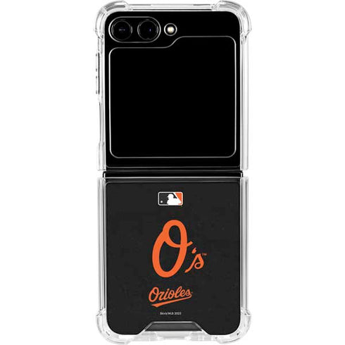 MLB Baltimore Orioles - Solid Distressed Galaxy Z Flip6 Clear Case