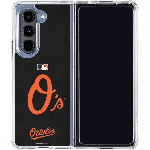 MLB Baltimore Orioles - Solid Distressed Galaxy Z Fold5 5G Clear Case