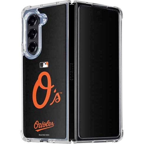 MLB Baltimore Orioles - Solid Distressed Galaxy Z Fold5 5G Clear Case