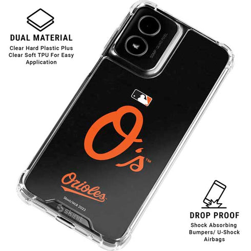 MLB Baltimore Orioles - Solid Distressed Moto G Power 5G (2024) Clear Case
