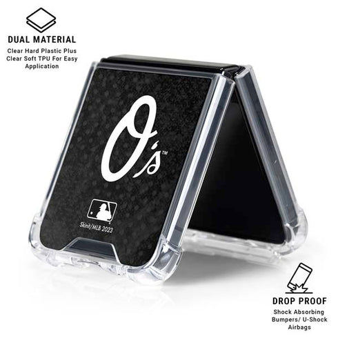 MLB Baltimore Orioles Dark Wash Galaxy Z Flip6 Clear Case