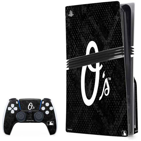 MLB Baltimore Orioles Dark Wash PS5 Pro Disk Bundle Skin