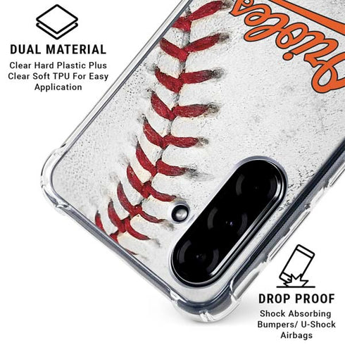 MLB Baltimore Orioles Game Ball Galaxy A36 5G Clear Case