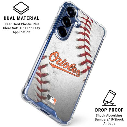 MLB Baltimore Orioles Game Ball Galaxy S25 FE Clear Case
