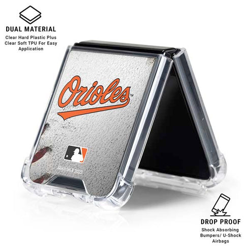MLB Baltimore Orioles Game Ball Galaxy Z Flip6 Clear Case