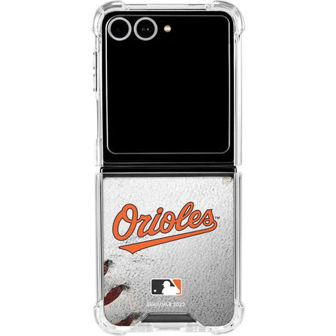 MLB Baltimore Orioles Game Ball Galaxy Z Flip7 Clear Case
