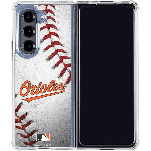 MLB Baltimore Orioles Game Ball Galaxy Z Fold5 5G Clear Case
